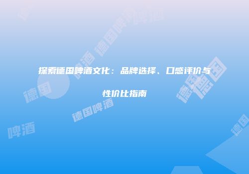 探索德国啤酒文化：品牌选择、口感评价与性价比指南