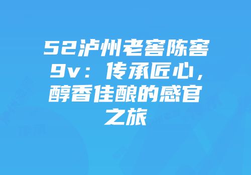 52泸州老窖陈窖9v：传承匠心，醇香佳酿的感官之旅