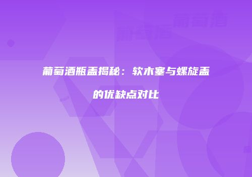 葡萄酒瓶盖揭秘：软木塞与螺旋盖的优缺点对比
