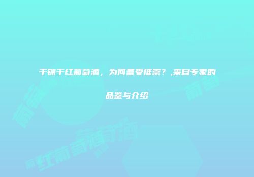 干锦干红葡萄酒，为何备受推崇？,来自专家的品鉴与介绍