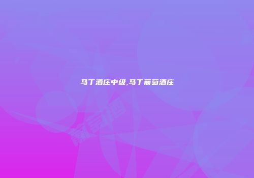 马丁酒庄中级,马丁葡萄酒庄