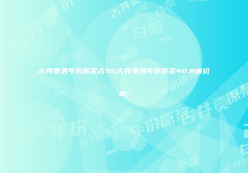 古井贡酒年份原浆古16(古井贡酒年份原浆40.6度价格)