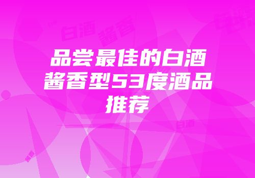 品尝最佳的白酒酱香型53度酒品推荐