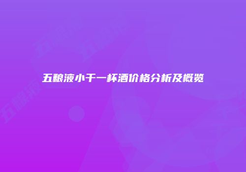 五粮液小干一杯酒价格分析及概览