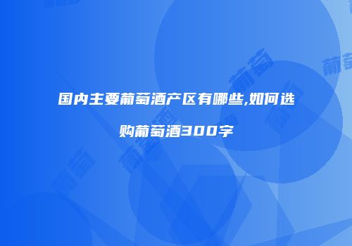 国内主要葡萄酒产区有哪些,如何选购葡萄酒300字
