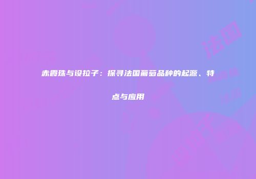 赤霞珠与设拉子：探寻法国葡萄品种的起源、特点与应用
