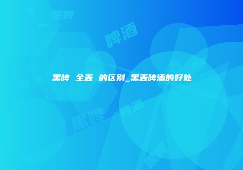 黑啤 全麦 的区别_黑麦啤酒的好处