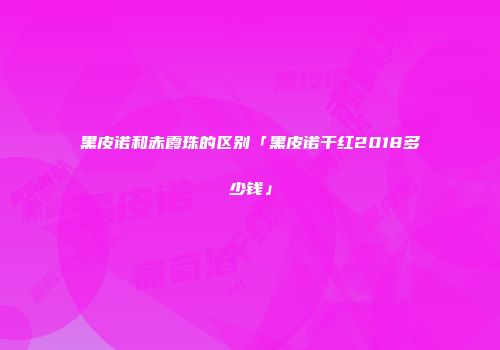黑皮诺和赤霞珠的区别「黑皮诺干红2018多少钱」