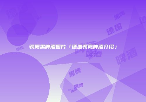 领鹰黑啤酒图片「德国领鹰啤酒介绍」