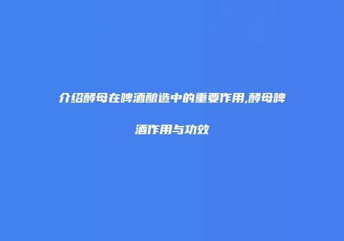 介绍酵母在啤酒酿造中的重要作用,酵母啤酒作用与功效