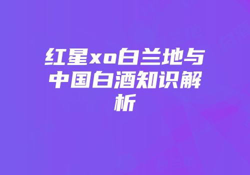 红星xo白兰地与中国白酒知识解析