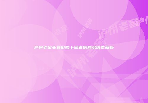 泸州老窖头曲价格上涨背后的多因素解析