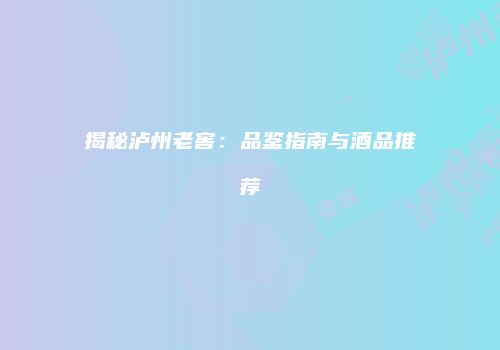 揭秘泸州老窖：品鉴指南与酒品推荐