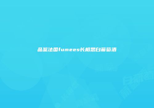 品鉴法国fumees长相思白葡萄酒