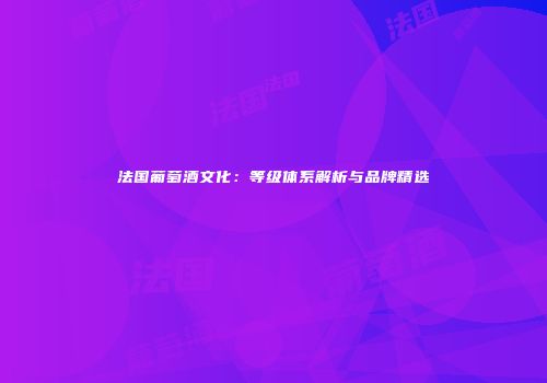 法国葡萄酒文化：等级体系解析与品牌精选