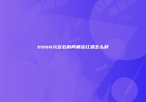2000元左右的阿根廷红酒怎么样