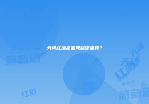 天津红酒品鉴课程哪里有？