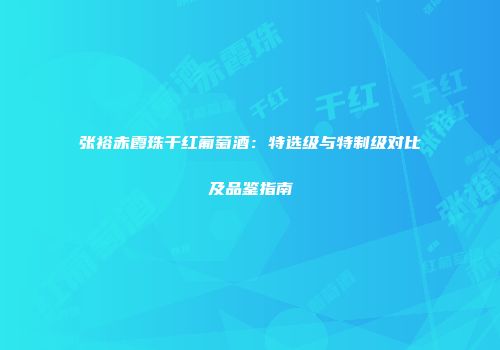 张裕赤霞珠干红葡萄酒：特选级与特制级对比及品鉴指南
