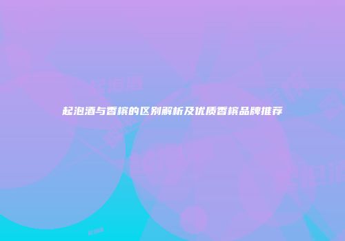 起泡酒与香槟的区别解析及优质香槟品牌推荐