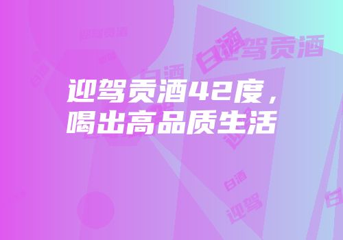 迎驾贡酒42度，喝出高品质生活