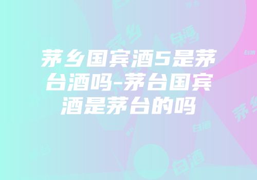 茅乡国宾酒5是茅台酒吗-茅台国宾酒是茅台的吗