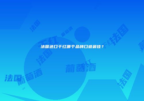 法国进口干红哪个品牌口感最佳？