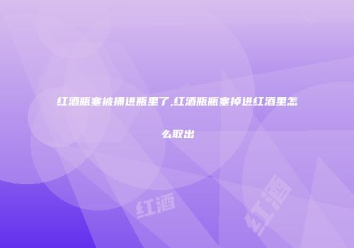 红酒瓶塞被捅进瓶里了,红酒瓶瓶塞掉进红酒里怎么取出