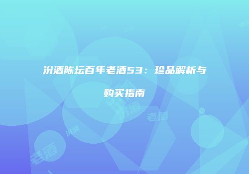 汾酒陈坛百年老酒53：珍品解析与购买指南