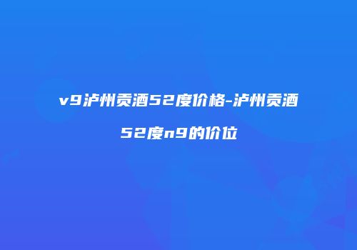 v9泸州贡酒52度价格-泸州贡酒52度n9的价位