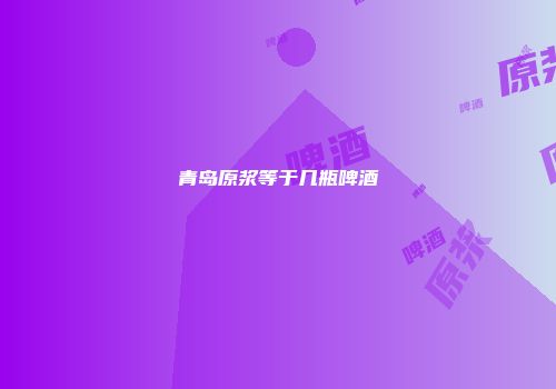 青岛原浆等于几瓶啤酒