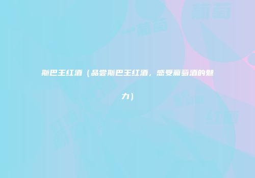 斯巴王红酒（品尝斯巴王红酒，感受葡萄酒的魅力）