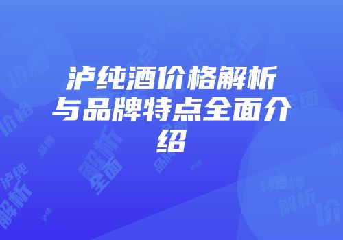 泸纯酒价格解析与品牌特点全面介绍