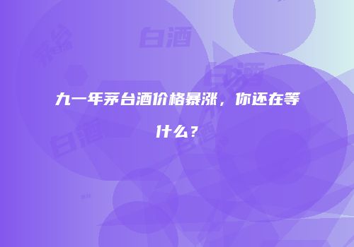 九一年茅台酒价格暴涨，你还在等什么？