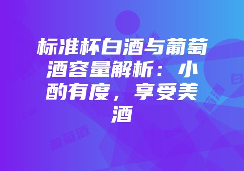 标准杯白酒与葡萄酒容量解析：小酌有度，享受美酒