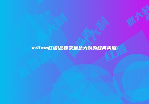 VillaM红酒(品味来自意大利的经典美酒)