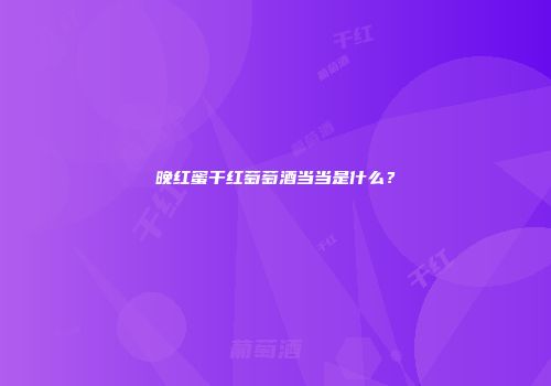 晚红蜜干红萄萄酒当当是什么？