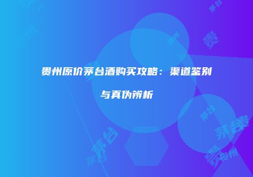 贵州原价茅台酒购买攻略：渠道鉴别与真伪辨析