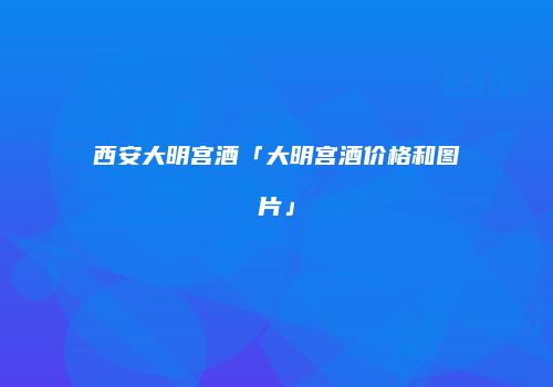 西安大明宫酒「大明宫酒价格和图片」