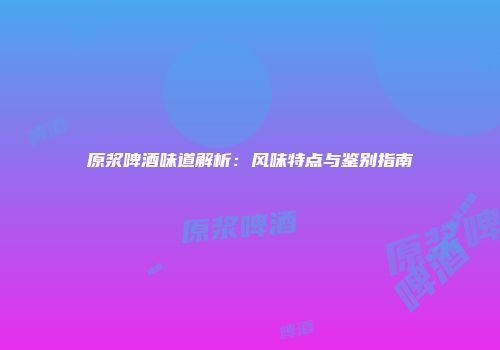 原浆啤酒味道解析：风味特点与鉴别指南