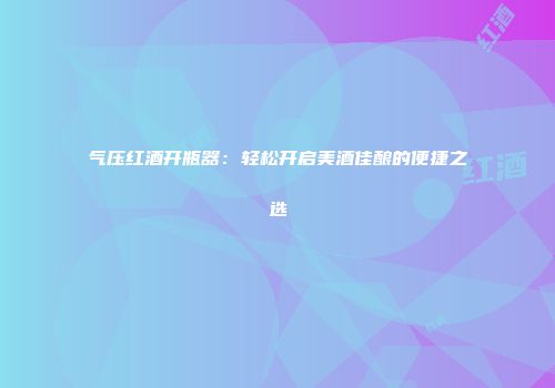 气压红酒开瓶器：轻松开启美酒佳酿的便捷之选