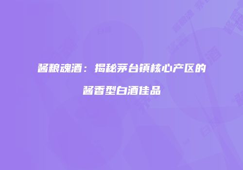 酱粮魂酒：揭秘茅台镇核心产区的酱香型白酒佳品