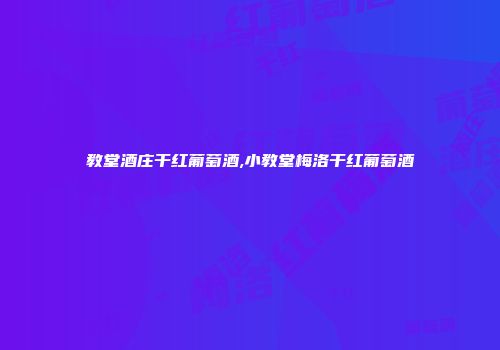 教堂酒庄干红葡萄酒,小教堂梅洛干红葡萄酒