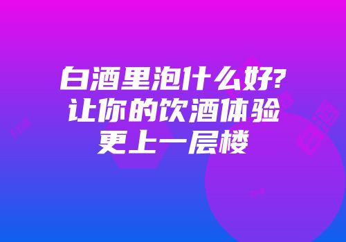 白酒里泡什么好?让你的饮酒体验更上一层楼