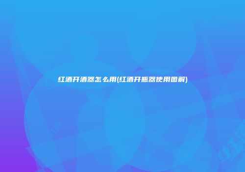 红酒开酒器怎么用(红酒开瓶器使用图解)