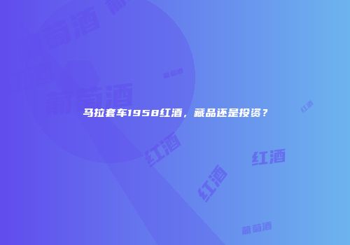 马拉套车1958红酒，藏品还是投资？
