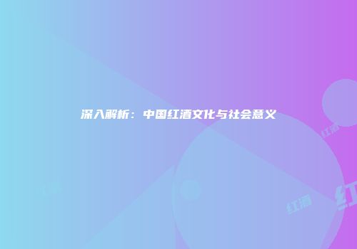 深入解析：中国红酒文化与社会意义