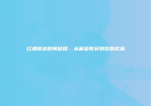 红酒酿造时间秘籍：从葡萄收获到佳酿成熟