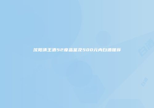 沈阳清王酒52度品鉴及500元内白酒推荐