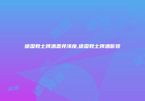 德国教士啤酒麦芽浓度,德国教士啤酒听装