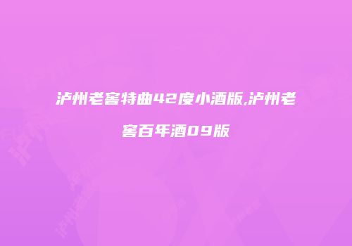 泸州老窖特曲42度小酒版,泸州老窖百年酒09版
